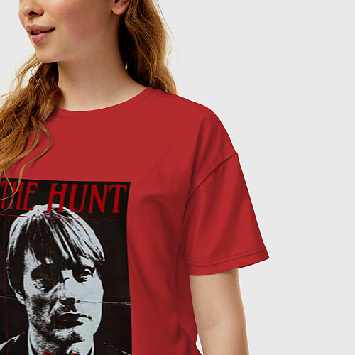 Женская футболка оверсайз Мадс Миккельсен / Красный – фото 3