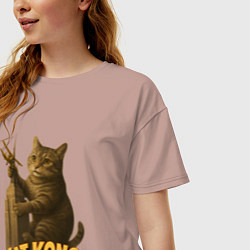 Футболка оверсайз женская Cat Cong, цвет: пыльно-розовый — фото 2
