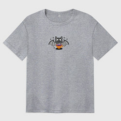 Футболка оверсайз женская Зелье удачи с летучей мышью, цвет: меланж