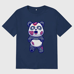 Женская футболка оверсайз Зомби панда