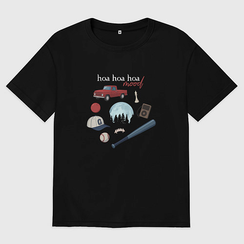 Женская футболка оверсайз Hoa hoa hoa mood / Черный – фото 1