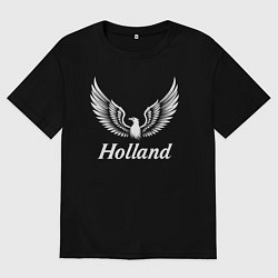 Футболка оверсайз женская Крылья Голландии, цвет: черный