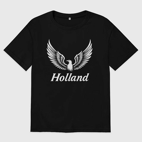 Женская футболка оверсайз Крылья Голландии / Черный – фото 1