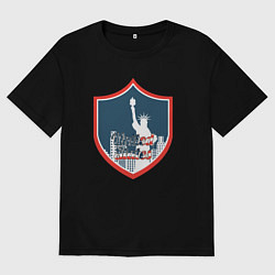 Футболка оверсайз женская United States, цвет: черный