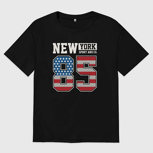 Женская футболка оверсайз New York 85 / Черный – фото 1