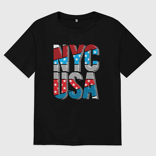 Женская футболка оверсайз NYC - USA / Черный – фото 1