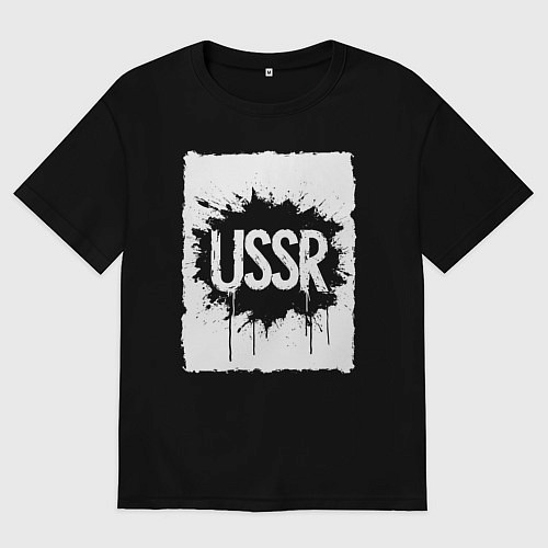 Женская футболка оверсайз СССР в стиле граффити / Черный – фото 1