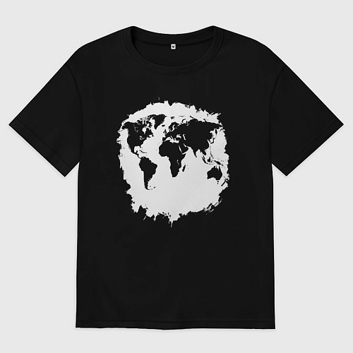 Женская футболка оверсайз Тень Земли / Черный – фото 1