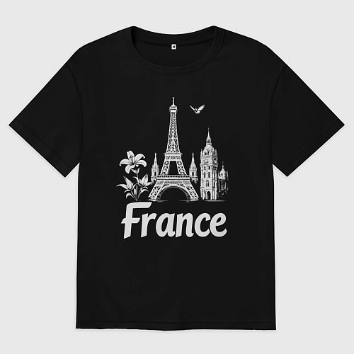 Женская футболка оверсайз Французская элегантность / Черный – фото 1