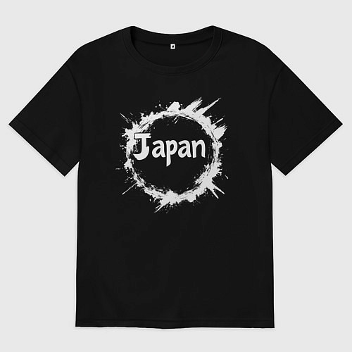 Женская футболка оверсайз Японский круг / Черный – фото 1