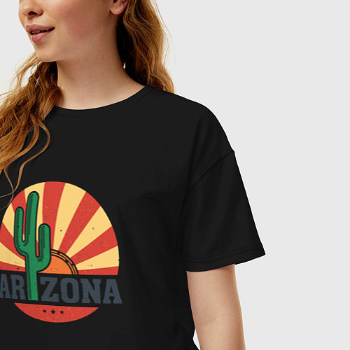 Женская футболка оверсайз Аризона / Черный – фото 3