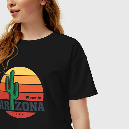 Женская футболка оверсайз Аризона - Финикс / Черный – фото 3