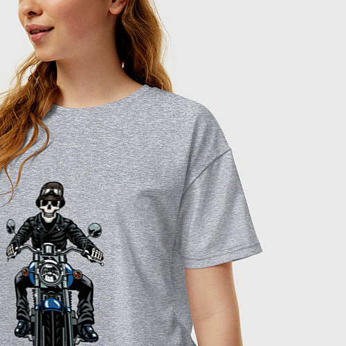 Женская футболка оверсайз Skeletor racer / Меланж – фото 3