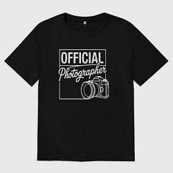 Футболка оверсайз женская Официальный фотограф, цвет: черный