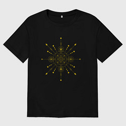 Футболка оверсайз женская Сакральная геометрия, цвет: черный
