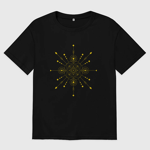 Женская футболка оверсайз Сакральная геометрия / Черный – фото 1