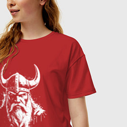 Футболка оверсайз женская Грозный викинг, цвет: красный — фото 2