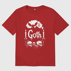 Футболка оверсайз женская Готский орнамент, цвет: красный