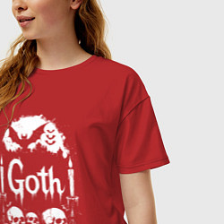 Футболка оверсайз женская Готский орнамент, цвет: красный — фото 2