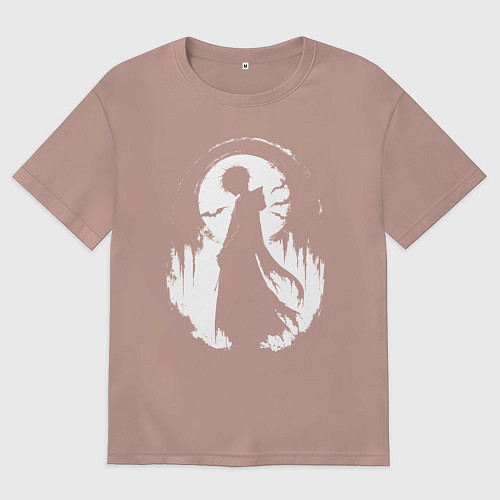 Женская футболка оверсайз Аниме гот / Пыльно-розовый – фото 1