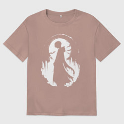 Футболка оверсайз женская Аниме гот, цвет: пыльно-розовый