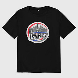 Футболка оверсайз женская Город Париж, цвет: черный