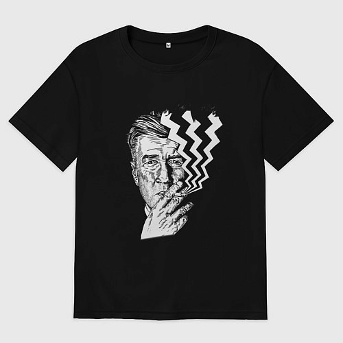 Женская футболка оверсайз Smoking Lynch / Черный – фото 1