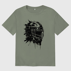 Футболка оверсайз женская Чёрная хоккейная маска, цвет: авокадо