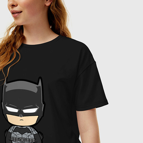 Женская футболка оверсайз Batman baby / Черный – фото 3