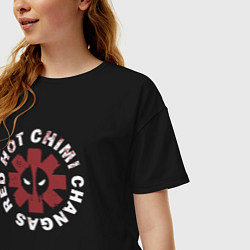 Футболка оверсайз женская Red hot chimi changas, цвет: черный — фото 2
