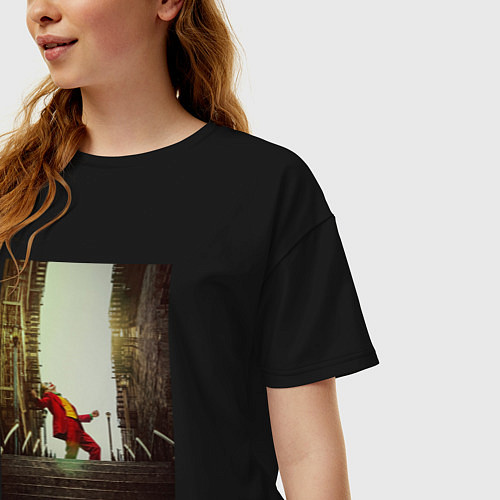 Женская футболка оверсайз Танец Джокера / Черный – фото 3