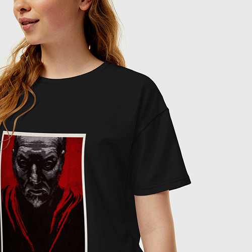 Женская футболка оверсайз Джон Крамер - Пила / Черный – фото 3