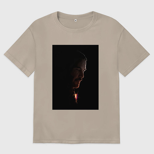 Женская футболка оверсайз John Wick in the dark / Миндальный – фото 1