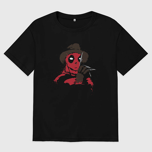 Женская футболка оверсайз Дэдпул Крюгер / Черный – фото 1