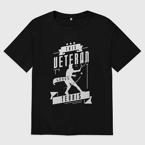 Женская футболка оверсайз Ветеран тенниса / Черный – фото 1