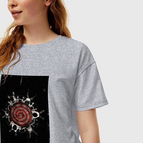 Женская футболка оверсайз Saw game / Меланж – фото 3