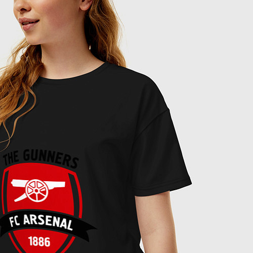 Женская футболка оверсайз FC Arsenal: The Gunners / Черный – фото 3