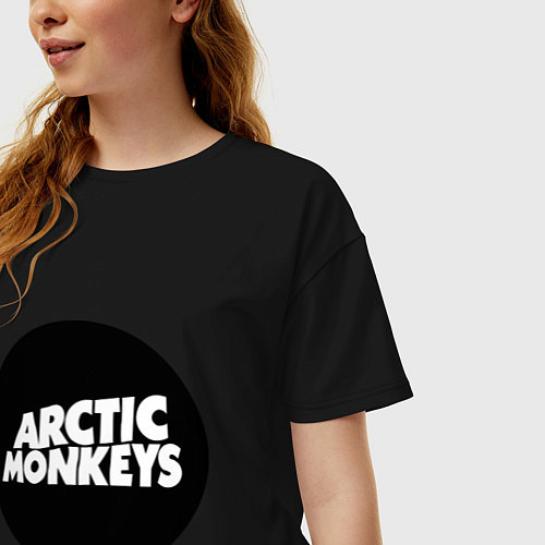 Женская футболка оверсайз Arctic Monkeys Round / Черный – фото 3