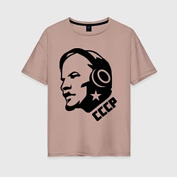 Женская футболка оверсайз Ленин: музыка СССР