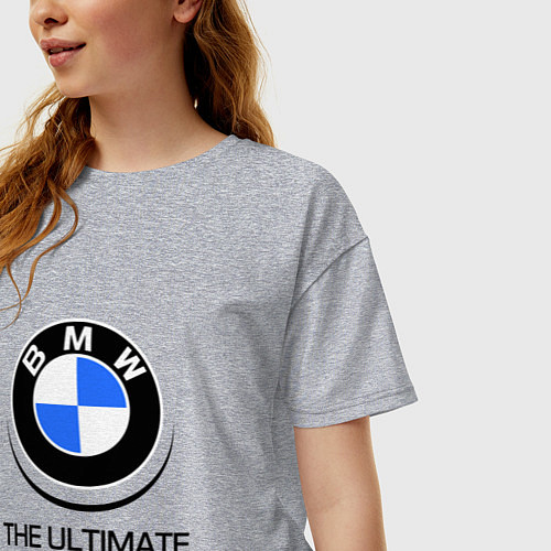 Женская футболка оверсайз BMW Driving Machine / Меланж – фото 3