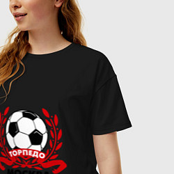 Футболка оверсайз женская ФК Торпедо, цвет: черный — фото 2