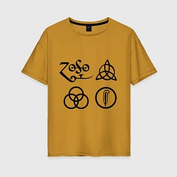 Женская футболка оверсайз Led Zeppelin: symbols