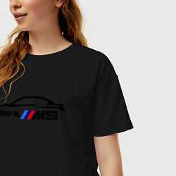 Футболка оверсайз женская BMW M5, цвет: черный — фото 2