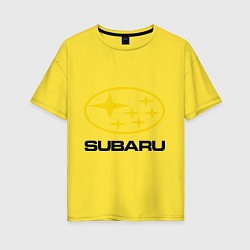 Футболка оверсайз женская Subaru Logo, цвет: желтый
