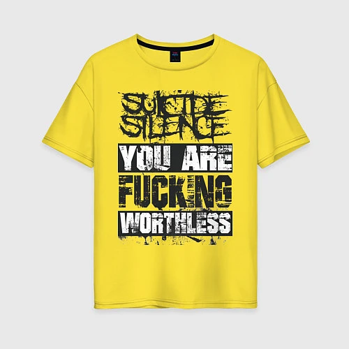Женская футболка оверсайз Suicide Silence: You are Fucking / Желтый – фото 1