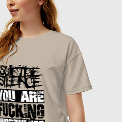 Футболка оверсайз женская Suicide Silence: You are Fucking, цвет: миндальный — фото 2