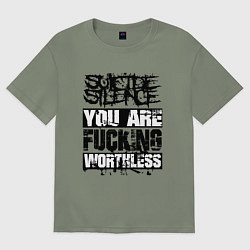 Футболка оверсайз женская Suicide Silence: You are Fucking, цвет: авокадо