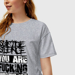 Футболка оверсайз женская Suicide Silence: You are Fucking, цвет: меланж — фото 2