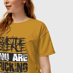 Футболка оверсайз женская Suicide Silence: You are Fucking, цвет: горчичный — фото 2