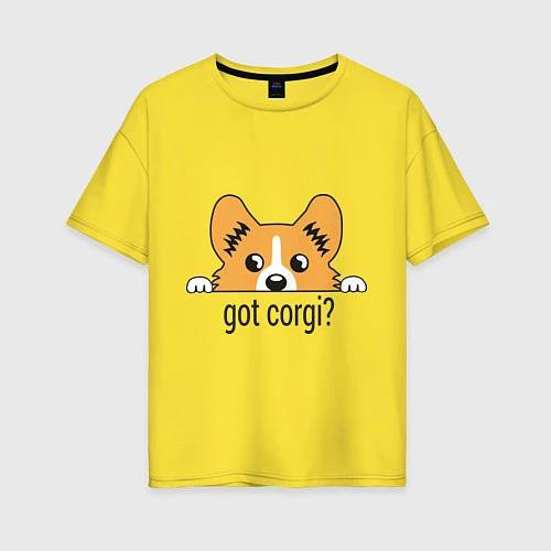 Женская футболка оверсайз Got Corgi / Желтый – фото 1